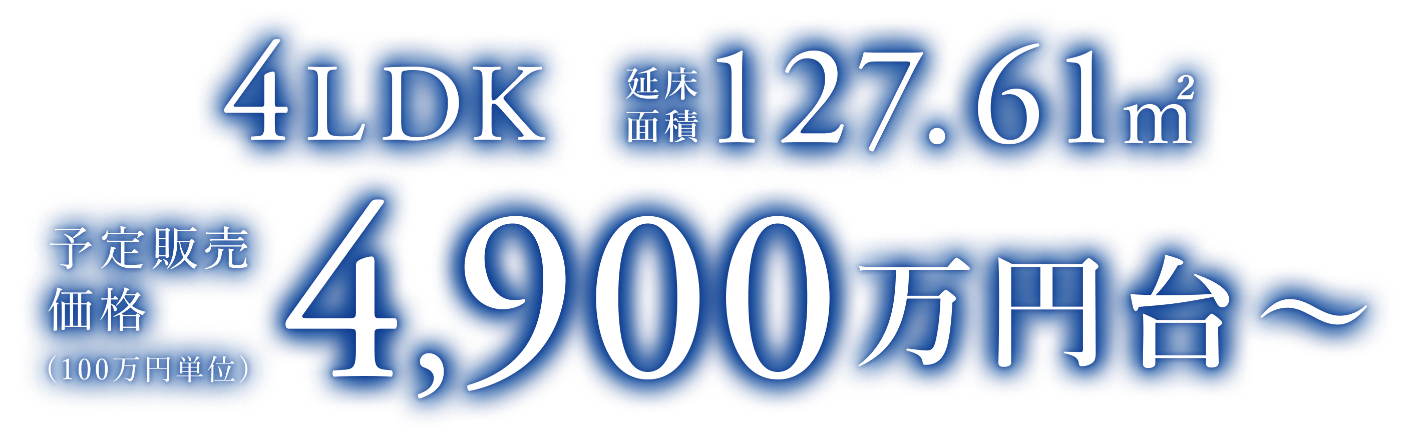 4LDK 延床面積127.61㎡ 予定販売価格4,900万円台～（100万円単位）