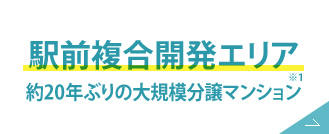 駅前複合開発エリア 約20年ぶりの大規模分譲マンション