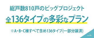 総戸数810戸のビッグプロジェクト 全136タイプの多彩なプラン