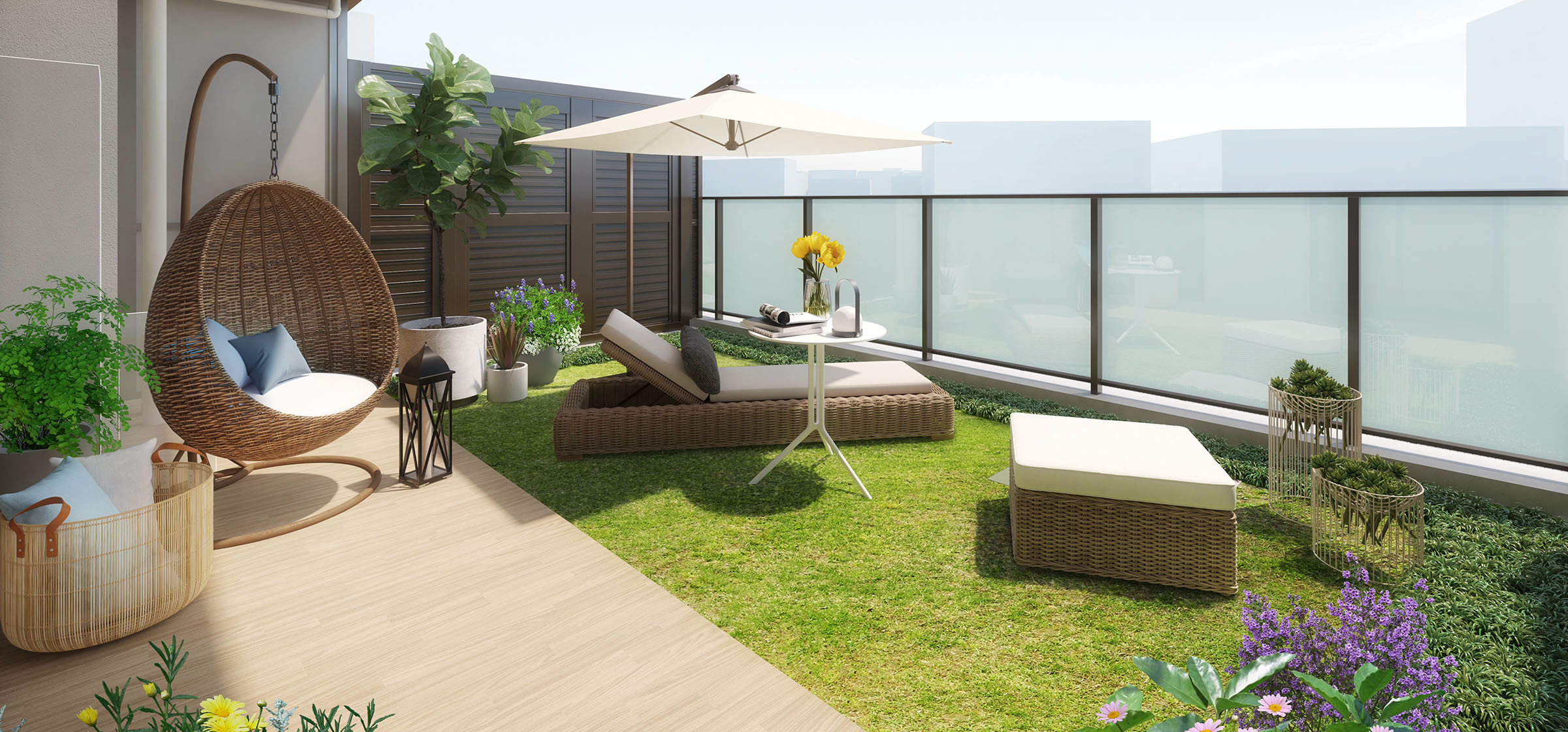 専用庭（E3gタイプ/152号室）完成予想CG