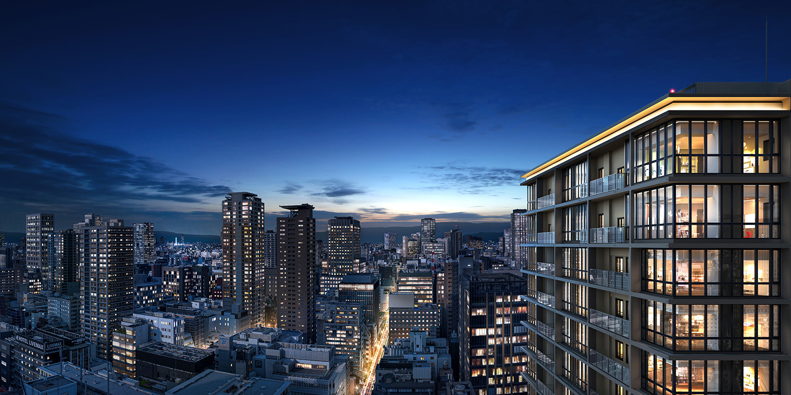 外観完成予想イメージ（夜）