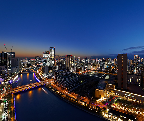 堂島川周辺の街並み（夜景）