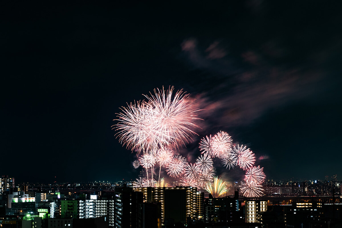 現地18階相当の高さからの廊下側からの眺望（2024年8月3日撮影）