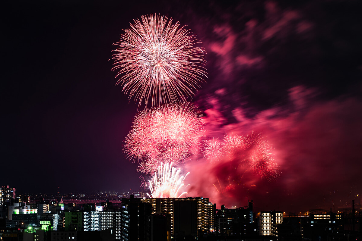 現地18階相当の高さからの廊下側からの眺望（2024年8月3日撮影）