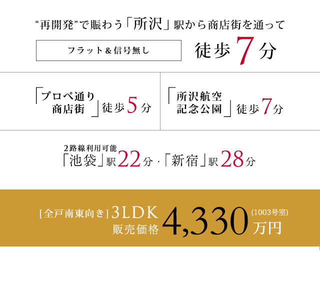 シエリア所沢の特徴