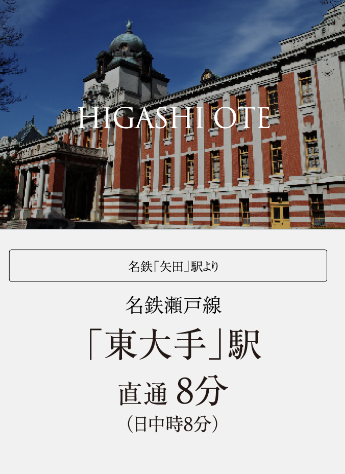 名鉄瀬戸線「東大手」駅直通 11分（日中時10分）