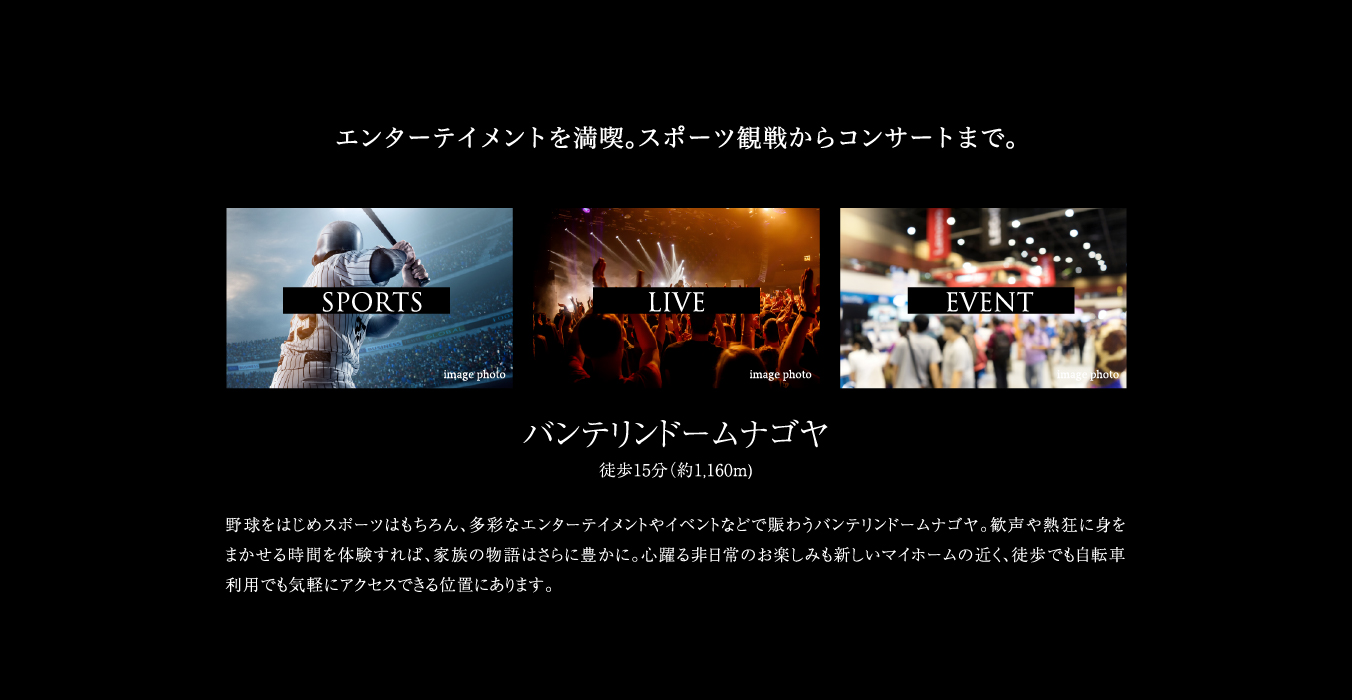 エンタテイメントを満喫。スポーツ観戦からコンサートまで。